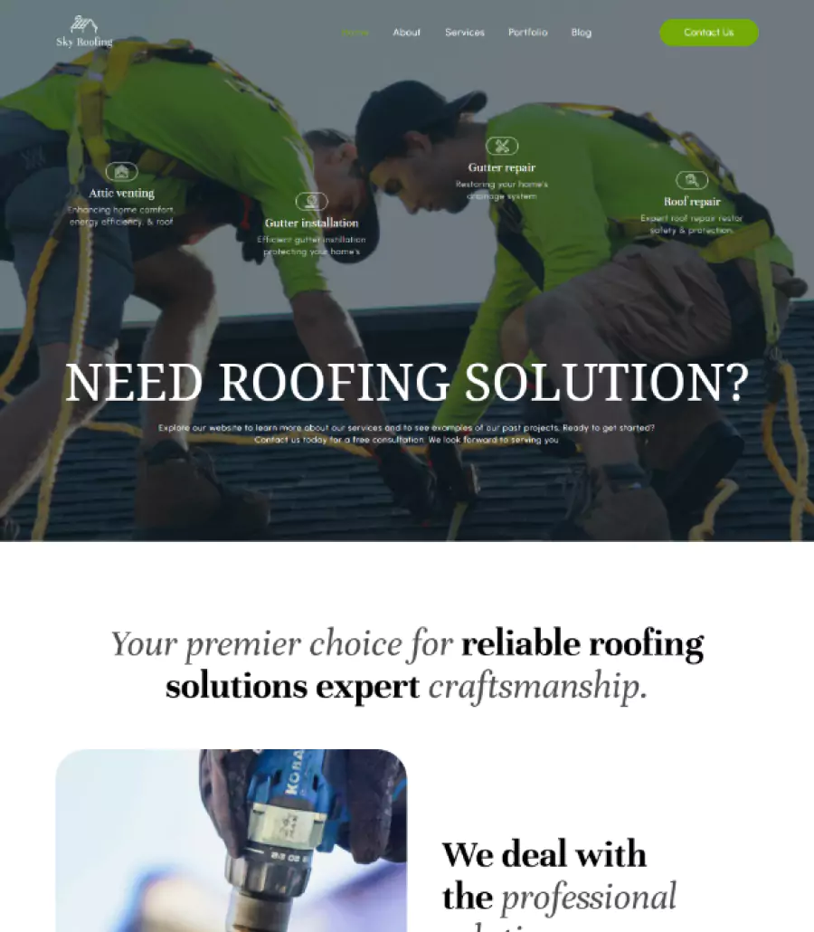 Sky-Roofing - Roofing Company Website Templates